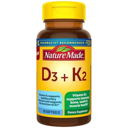 ویتامین د3 و کا2 نیچرمید 30 عددی Nature Made Vitamin D3 + K2 Softgels — تصویر ۲