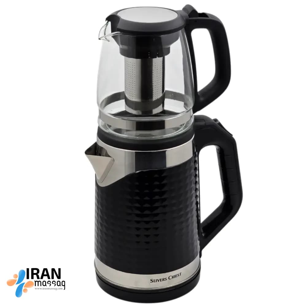 چای ساز سیلور کرست مدل SC-268 | توان ۱۸۰۰ وات، کتری ۲.۳ لیتری و قوری شیشه‌ای ۱ لیتری — تصویر ۳