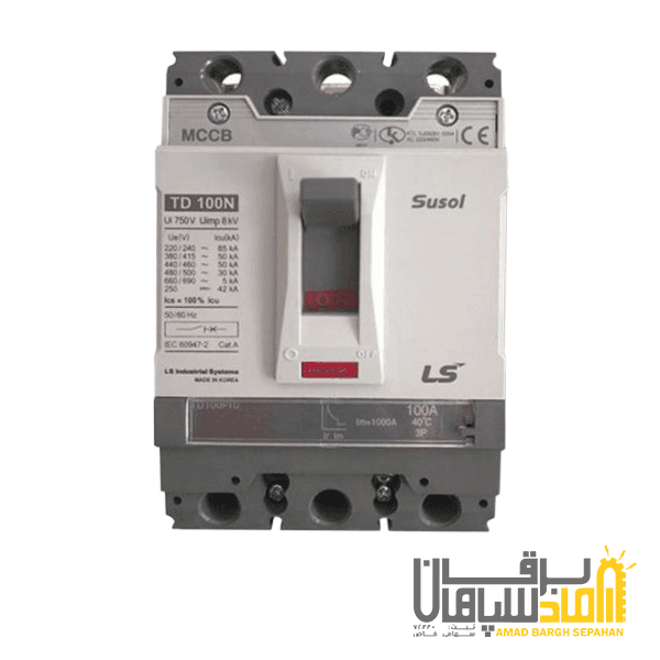 کلید اتوماتیک کامپکت (سوسل) 4 پل- 100 آمپر LS قابل تنظیم الکترونیکی 50KA