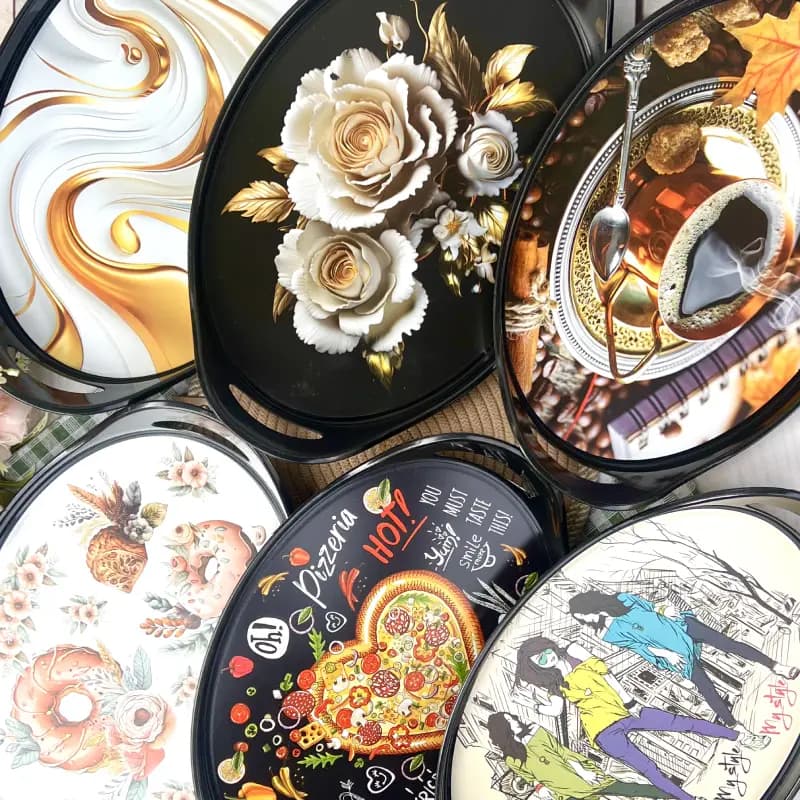 سینی بیضی طرح دار