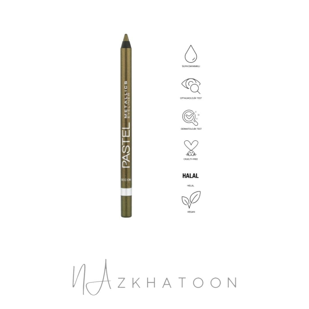 مداد چشم متالیک و ضدآب پاستل شماره 338 طلایی زیتونی | Pastel Metallics Eyeliner No.338 — تصویر ۲