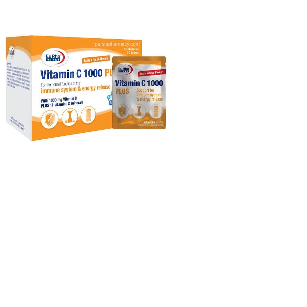 ساشه ویتامین C 1000 پلاس یوروویتال 30 عددی