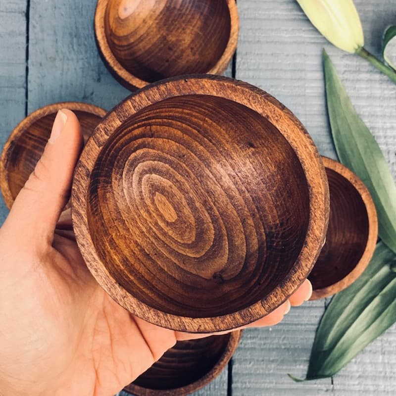 کاسه آجیل خوری چوبی کد 054 — تصویر ۴
