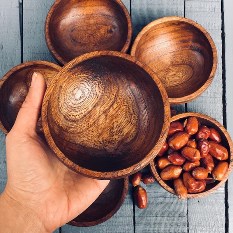 کاسه آجیل خوری چوبی کد 050 — تصویر ۲