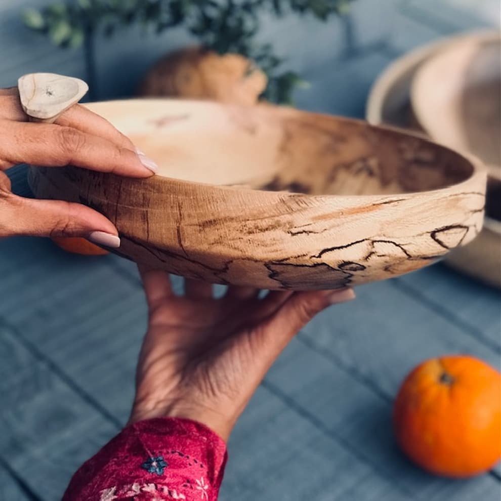 کاسه چوبی چنار کد 030 — تصویر ۲
