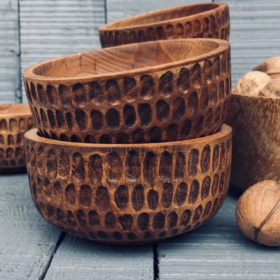 کاسه آجیل خوری چوبی کد 022