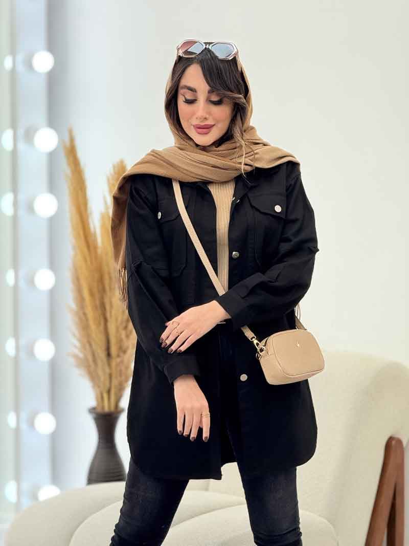 مانتو کتان جیب پیله میترا کد 5753 — تصویر ۸
