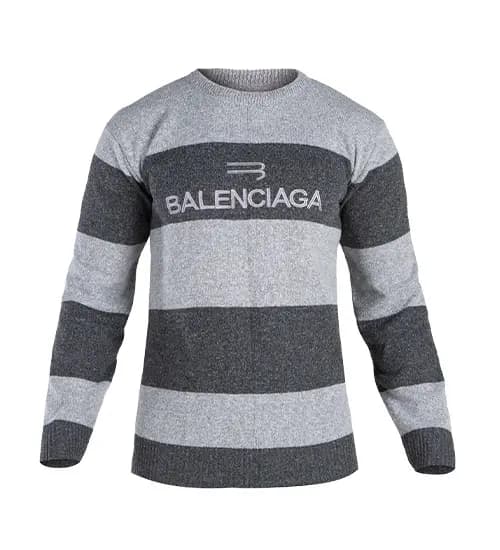 بافت مردانه یقه گرد فری سایز راه راه Balenciaga مدل 49006