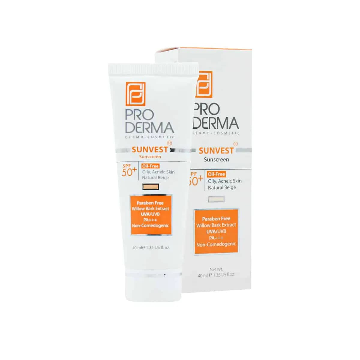 کرم ضد آفتاب فاقد چربی SPF50 پرودرما برای پوست های چرب و جوش دار بژ طبیعی ۴۰ میلی لیتر — تصویر ۲