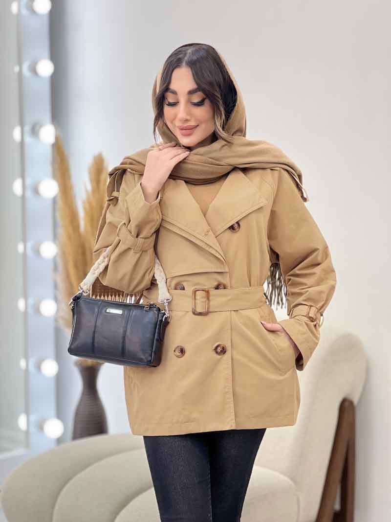 بارانی ژیله دار ربکا کد 5720 — تصویر ۵