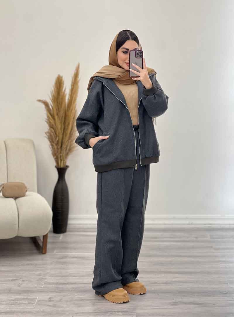 ست سوییشرت و شلوار آستین کش کد 5575 — تصویر ۵