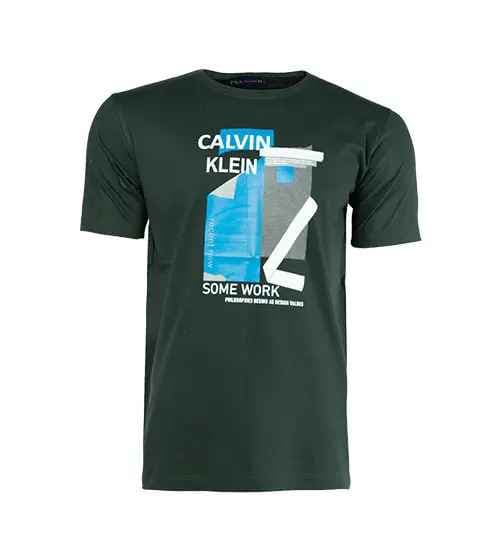تیشرت Calvin Klein یقه گرد مردانه سفید طرح دار مدل 45198 — تصویر ۲