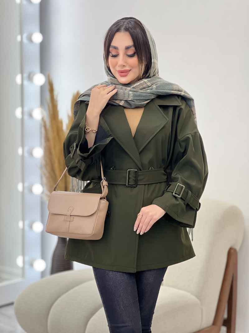 بارانی دو جیب نیلوفر کد 5628 — تصویر ۸