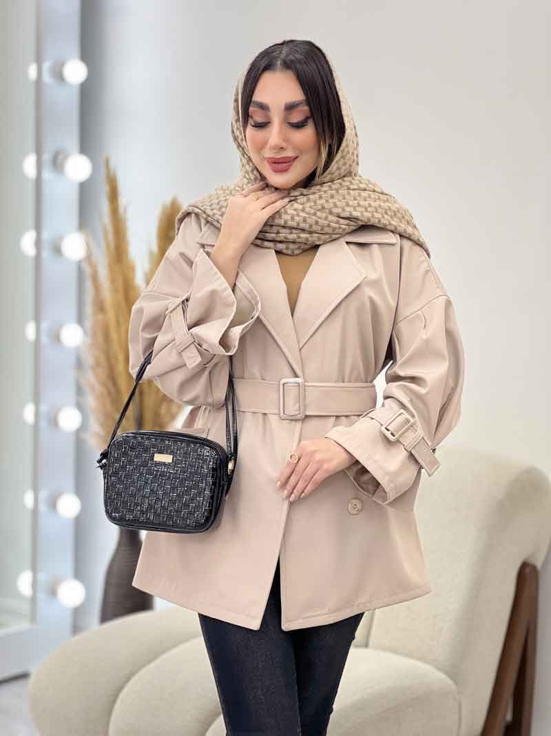 بارانی دو جیب نیلوفر کد 5628 — تصویر ۵