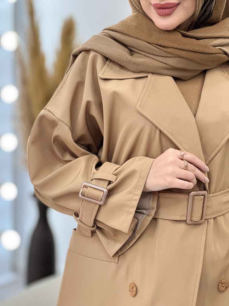 بارانی دو جیب نیلوفر کد 5628 — تصویر ۴