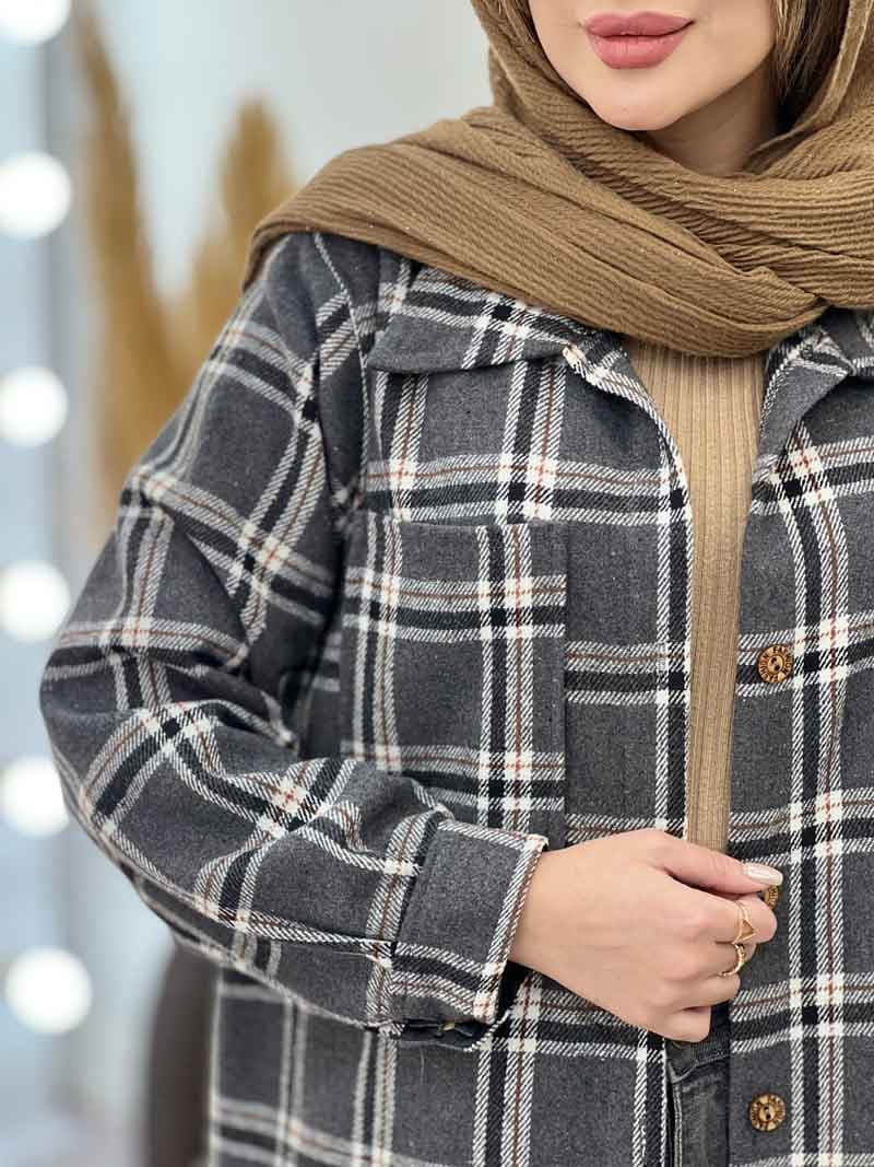 شکت چهارخونه دو جیب تبسم کد 5593 — تصویر ۴
