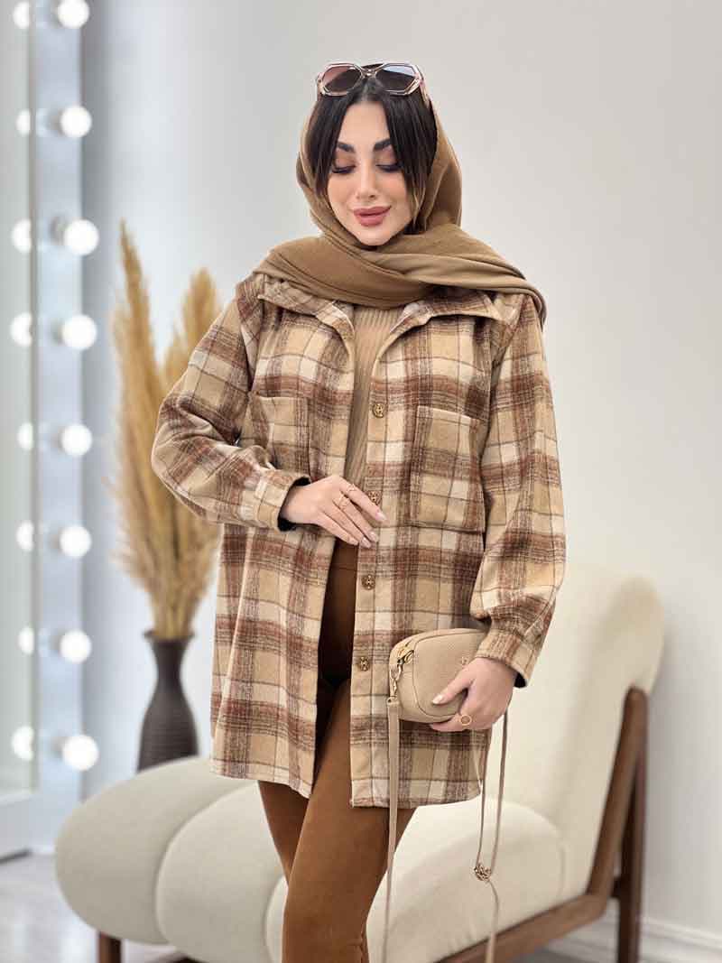 شکت چهارخونه دو جیب تبسم کد 5593 — تصویر ۲
