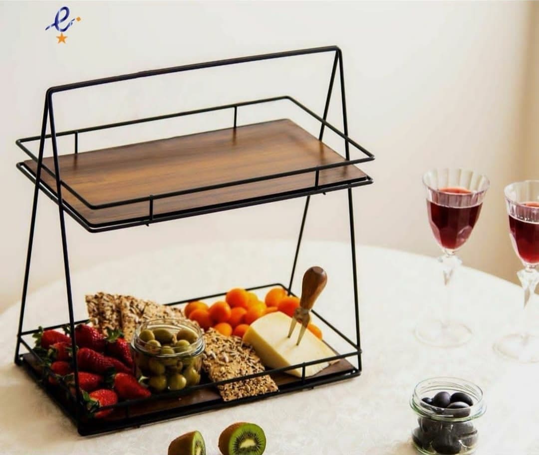 استند دوطبقه چوب و فلز
