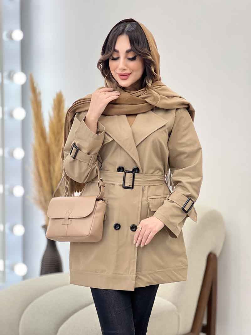 بارانی سرجیب دوبل ژیله دار کد 5608 — تصویر ۲