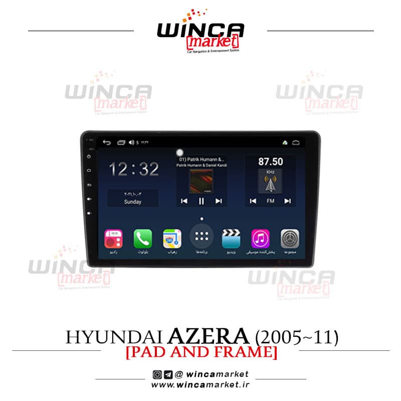 مانیتور هیوندای آزرا 2005-11 فابریک اندروید برند وینکا WINCA سری H