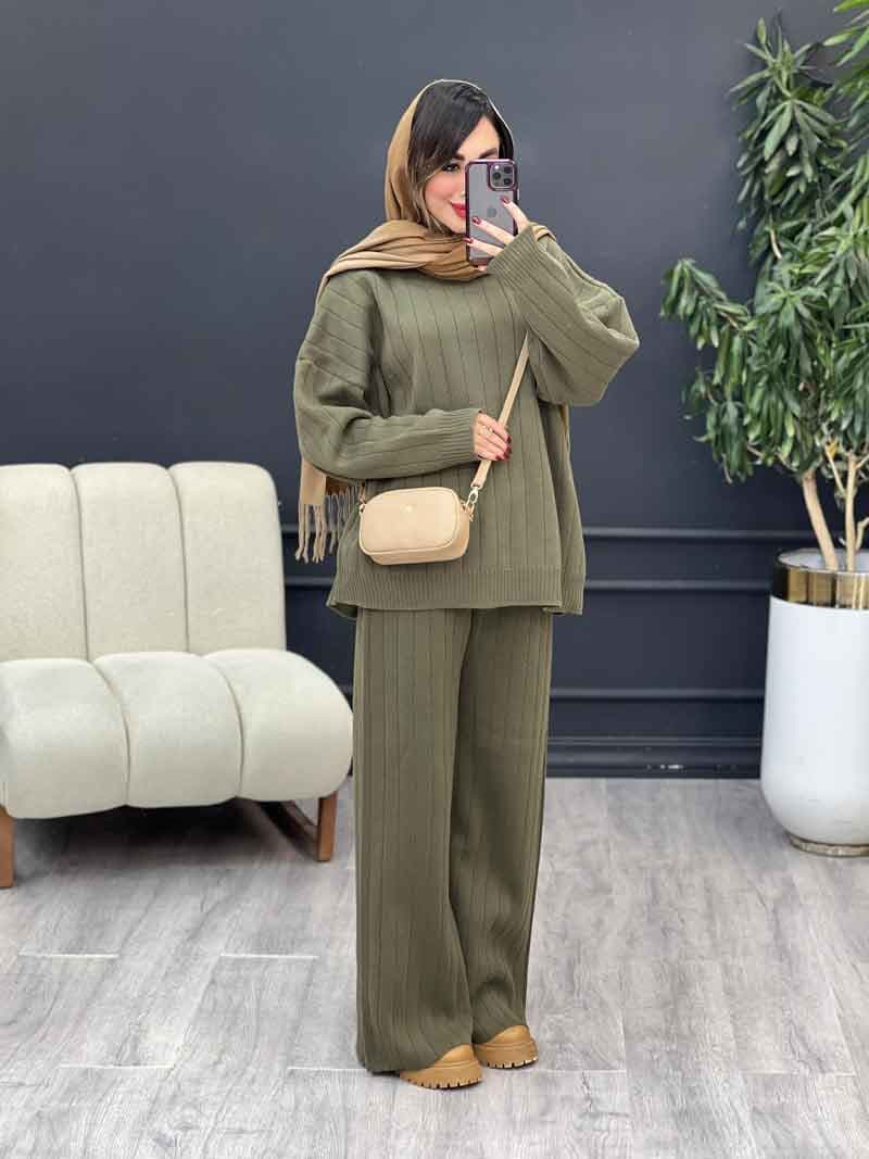 ست بافت و شلوار دلانا کد 5470 — تصویر ۶