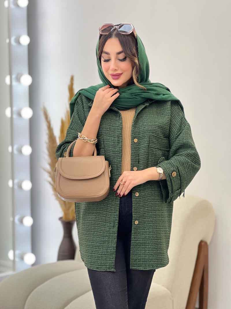 مانتو پائیزه جیب پیله کد 5458 — تصویر ۸