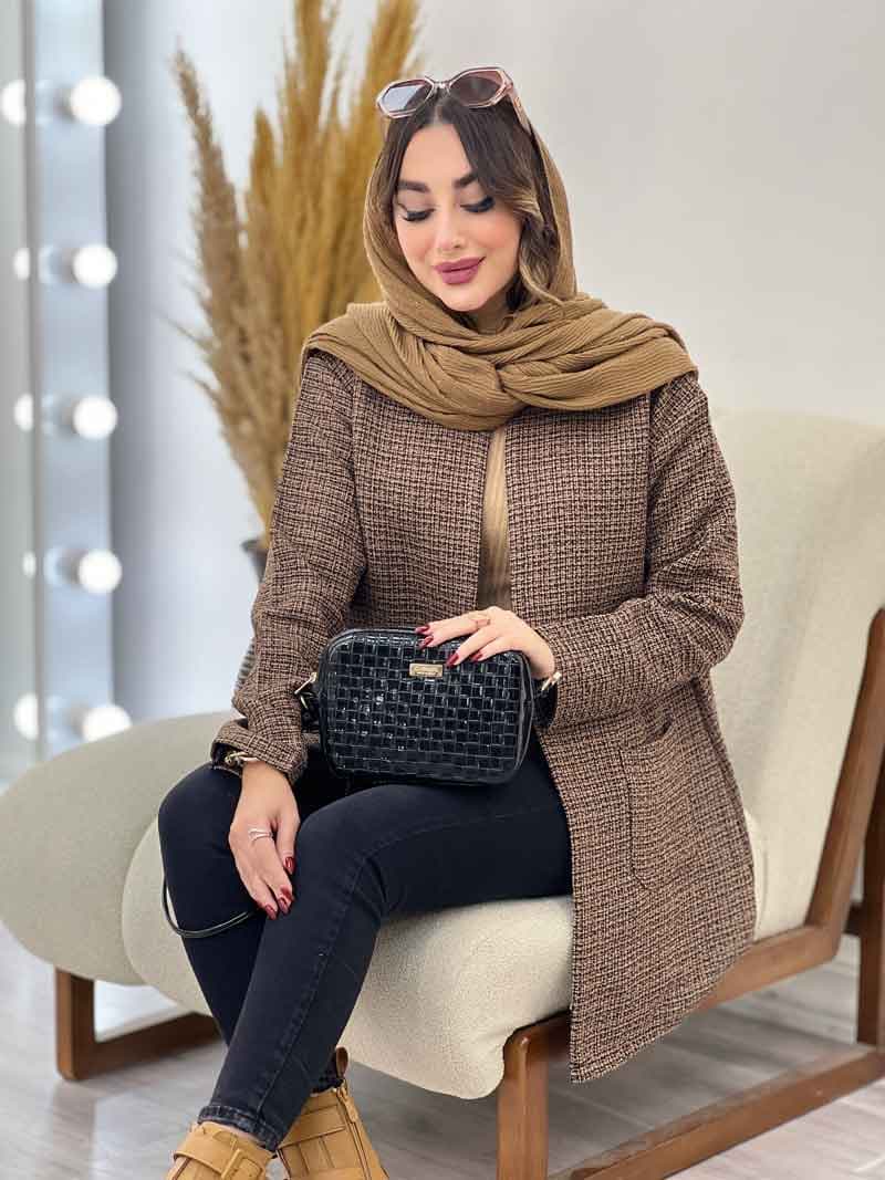 مانتو پاییزه جلو باز دو جیب کد 5456 — تصویر ۶