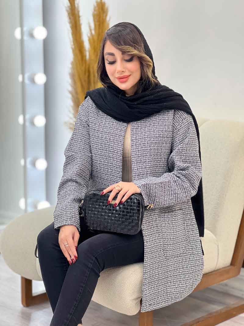 مانتو پاییزه جلو باز دو جیب کد 5456 — تصویر ۸