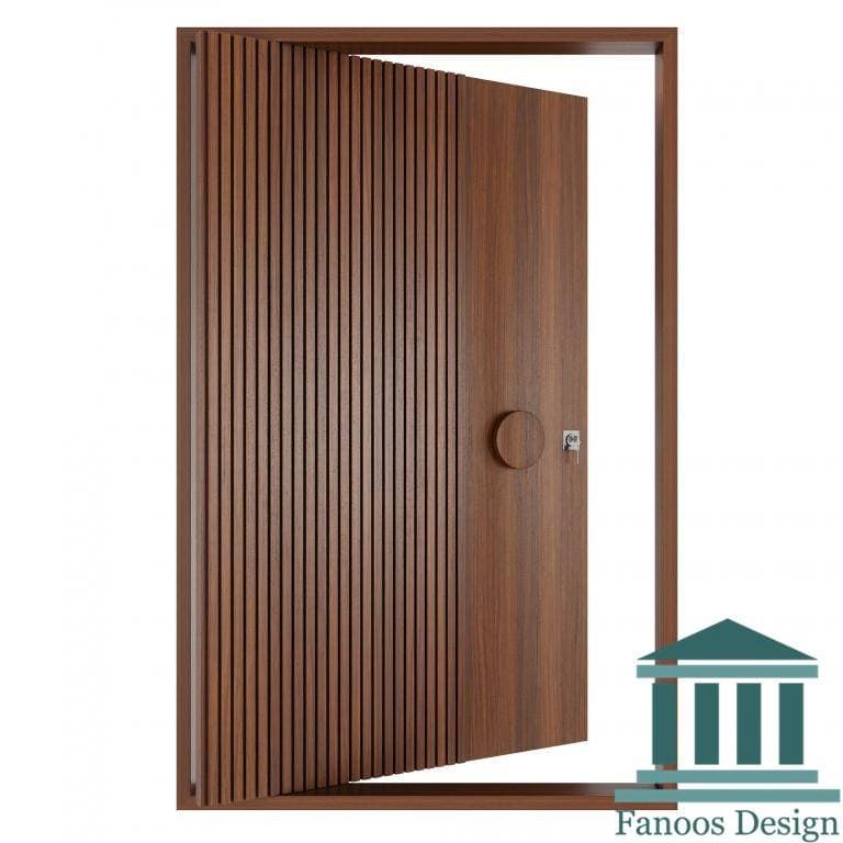 درب ویلایی پیوت روکش راش شیاری مدرن کد 30515 — تصویر ۲