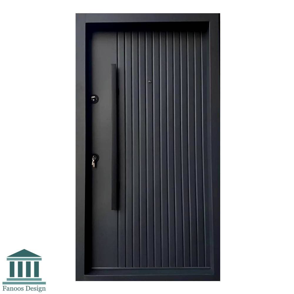 درب ضد سرقت ویلایی رویه فلز مشکی مدرن کد 30495
