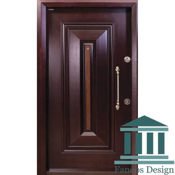 درب ضدسرقت تک قاب برجسته کلاسیک رنگ پوششی روکش راش کد 30470