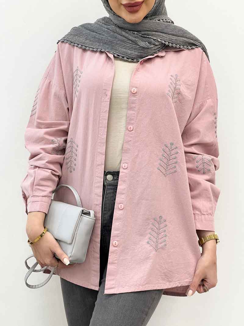شومیز لینن گندم کد 5078 — تصویر ۳