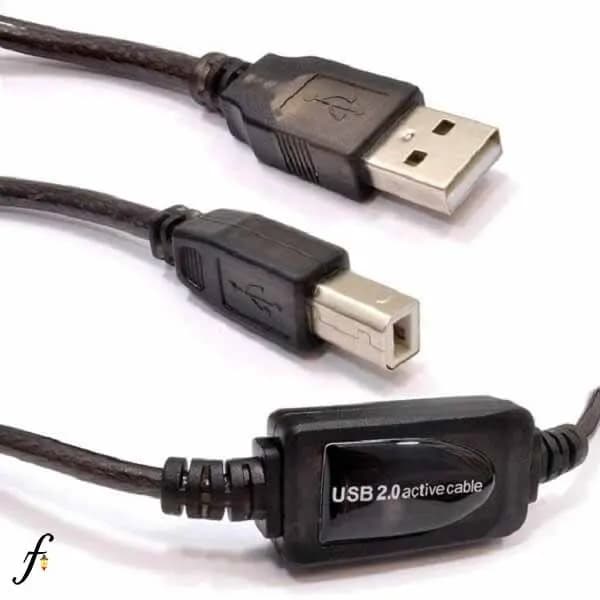 کابل USB پرینتری با تقویت کننده 15 متری (بافر دار)
