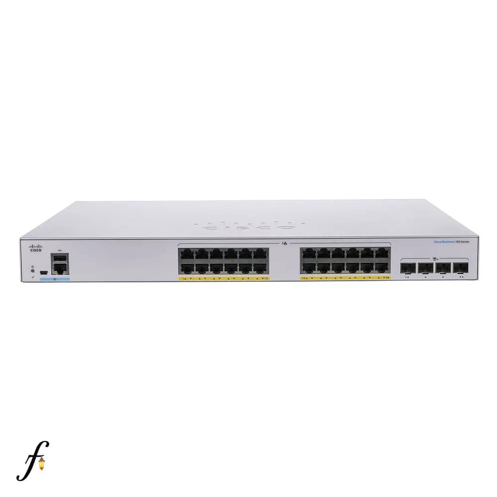 سوئیچ شبکه 24 پورت سیسکو مدل CBS350-24P-4G لایه 3