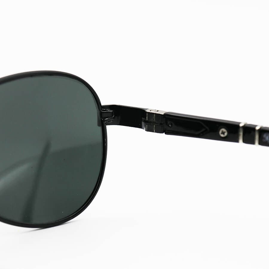 عینک آفتابی PERSOL با فریم خلبانی، رنگ مشکی، بیس دار و لنز دودی تیره و از جنس شیشه مدل 2405S — تصویر ۵