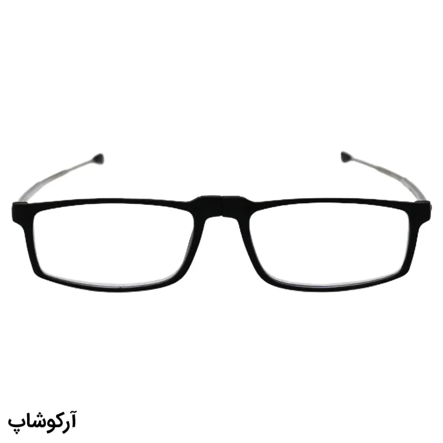 عینک مطالعه تاشو نزدیک بین نمره +2.00 با عدسی بلوکات، رنگ مشکی و دسته آنتنی و جمع‌شونده مدل TR101 — تصویر ۲