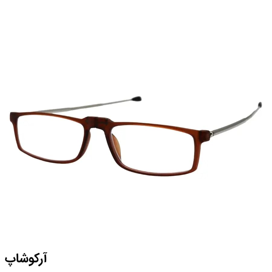 عینک مطالعه تاشو نزدیک بین نمره +1.50 با عدسی بلوکات، رنگ قهوه‌ای و دسته آنتنی و جمع‌شونده مدل TR101 — تصویر ۳