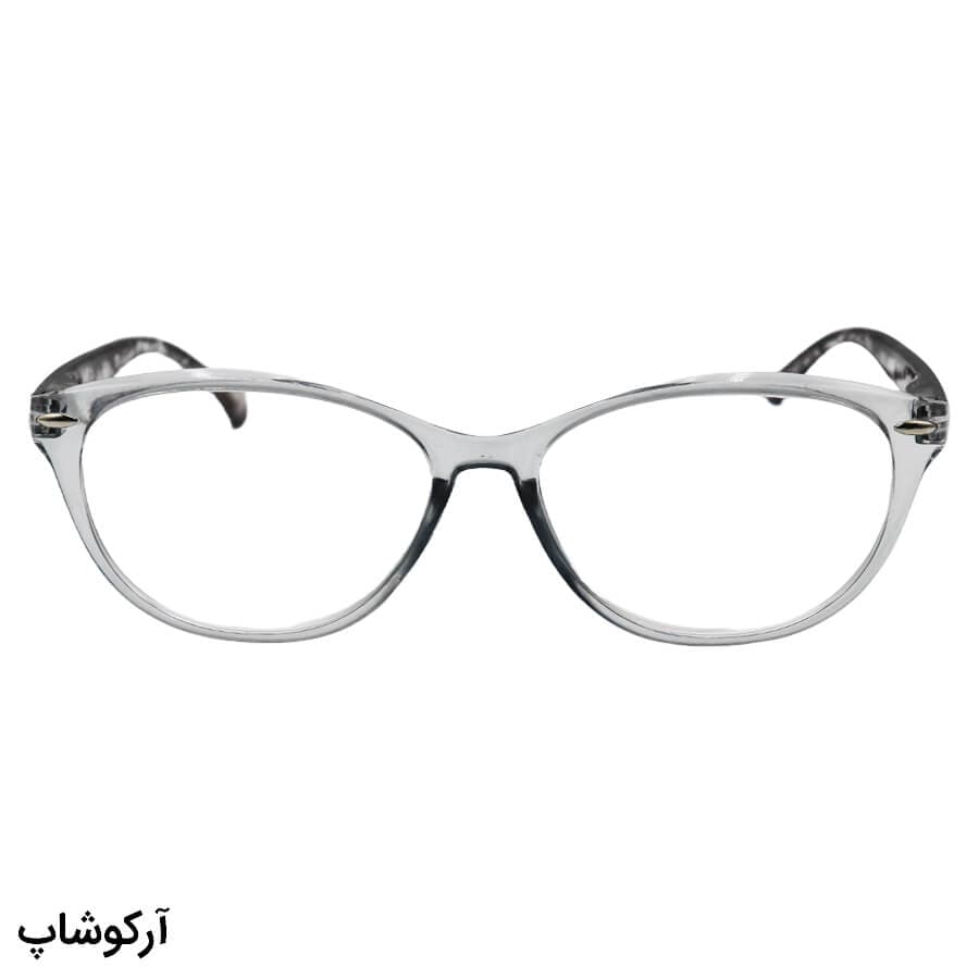 عینک مطالعه نمره +1.25 نزدیک بین با فریم طوسی، (به همراه قاب و دستمال)، مدل 3209 — تصویر ۲