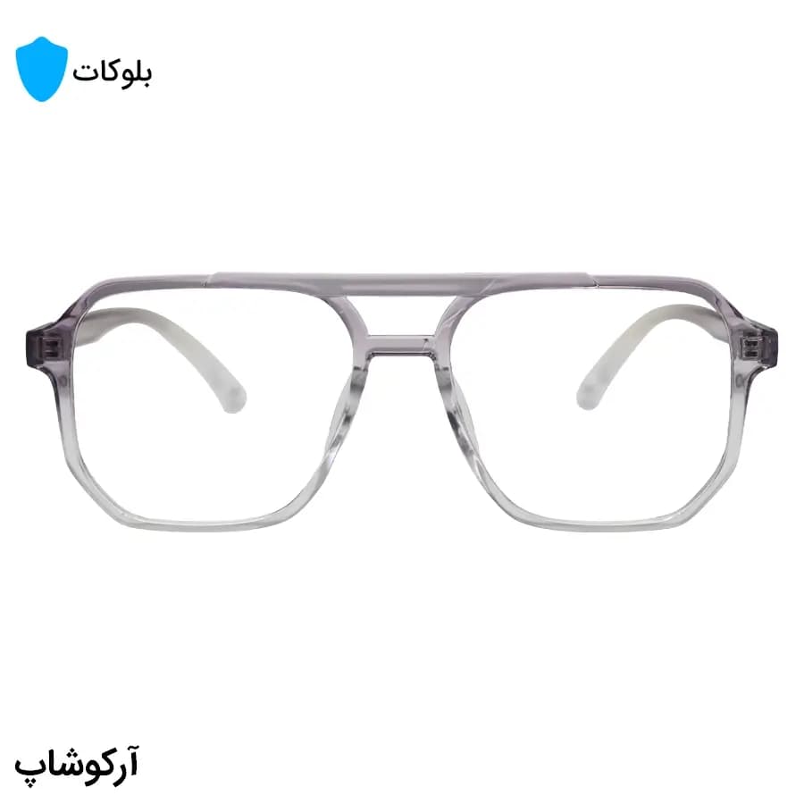 عینک با فریم بنفش رنگ، شکل خلبانی، از جنس کائوچو و لنز بلوکات مدل 20345 — تصویر ۳