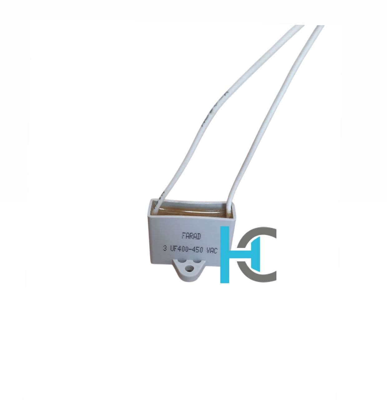 خازن 2 میکروفاراد کتابی هواکش بدنه پلاستیک