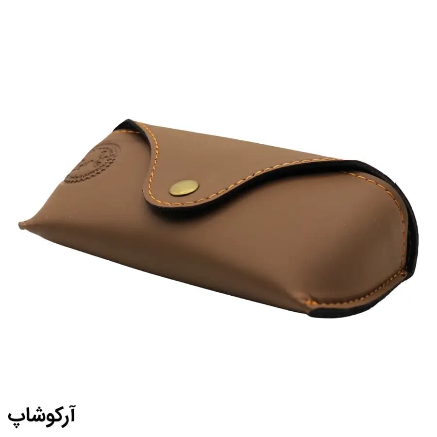 پک عینک برند ریبن (Ray-Ban) با تمام تجهیزات و قاب قهوهای رنگ و چرمی مدل 993029 — تصویر ۲