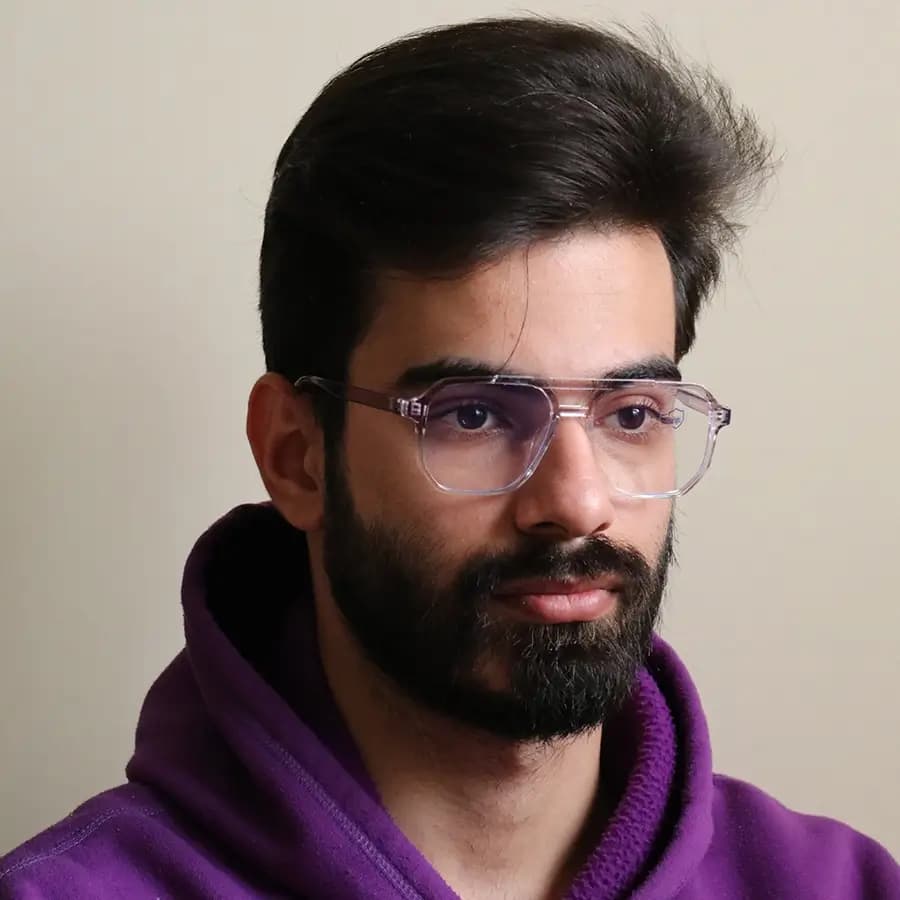 عینک با فریم بی‌رنگ کریستالی، شکل خلبانی، از جنس کائوچو و لنز بلوکات مدل 20345 — تصویر ۲