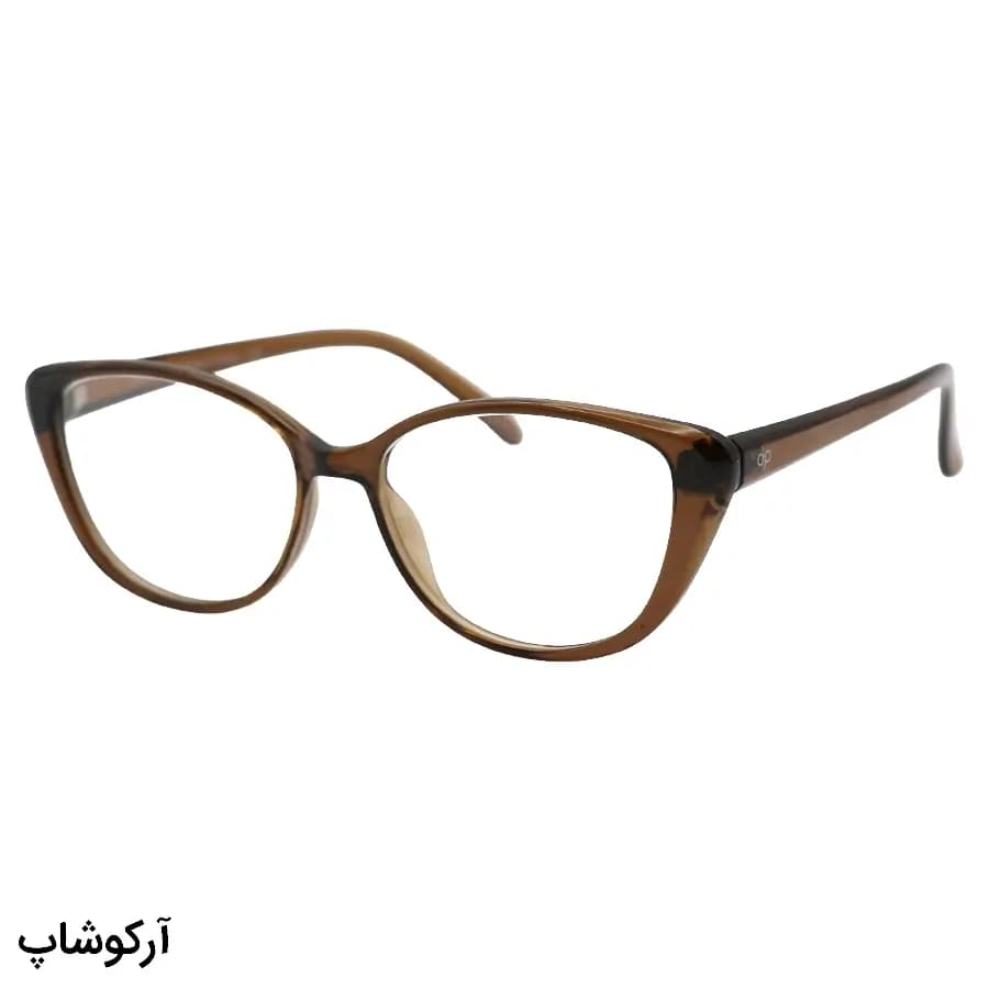 عینک طبی OPTICALL با فریم رنگ قهوهای براق، بیضی شکل، جنس TR و ساخت ترکیه مدل MOD157