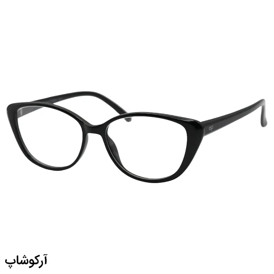 عینک طبی OPTICALL با فریم رنگ مشکی براق، بیضی شکل، جنس TR و ساخت ترکیه مدل MOD157