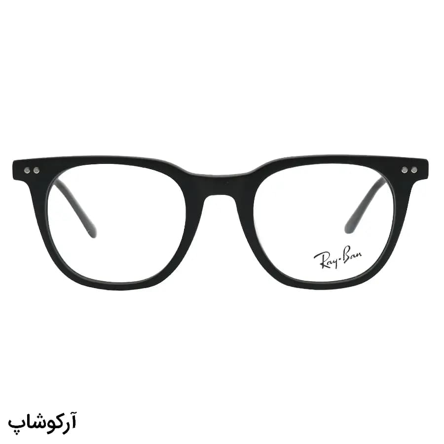 عینک طبی تک کاوره Ray-Ban با فریم رنگ مشکی مات، شکل مربعی، لولا فنردار و کاور دودی تیره و پلاریزه مدل OLD008A — تصویر ۲