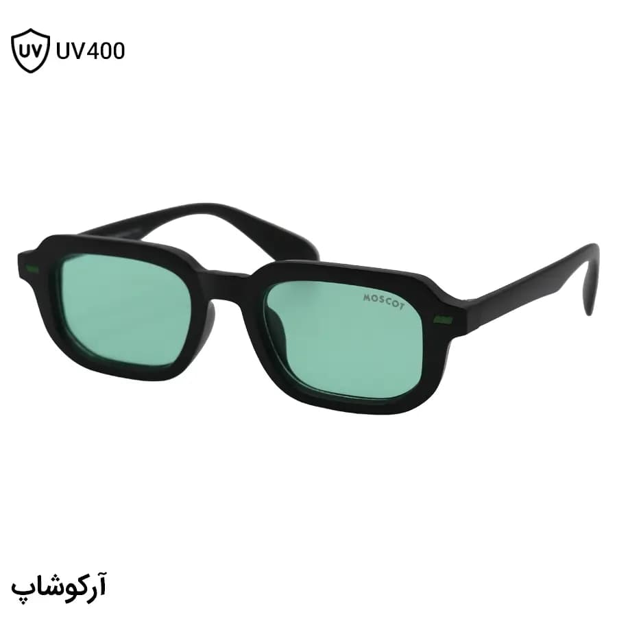 عینک شب Moscot با فریم مستطیلی شکل، رنگ مشکی مات و لنز سبز رنگ مدل SZ3206