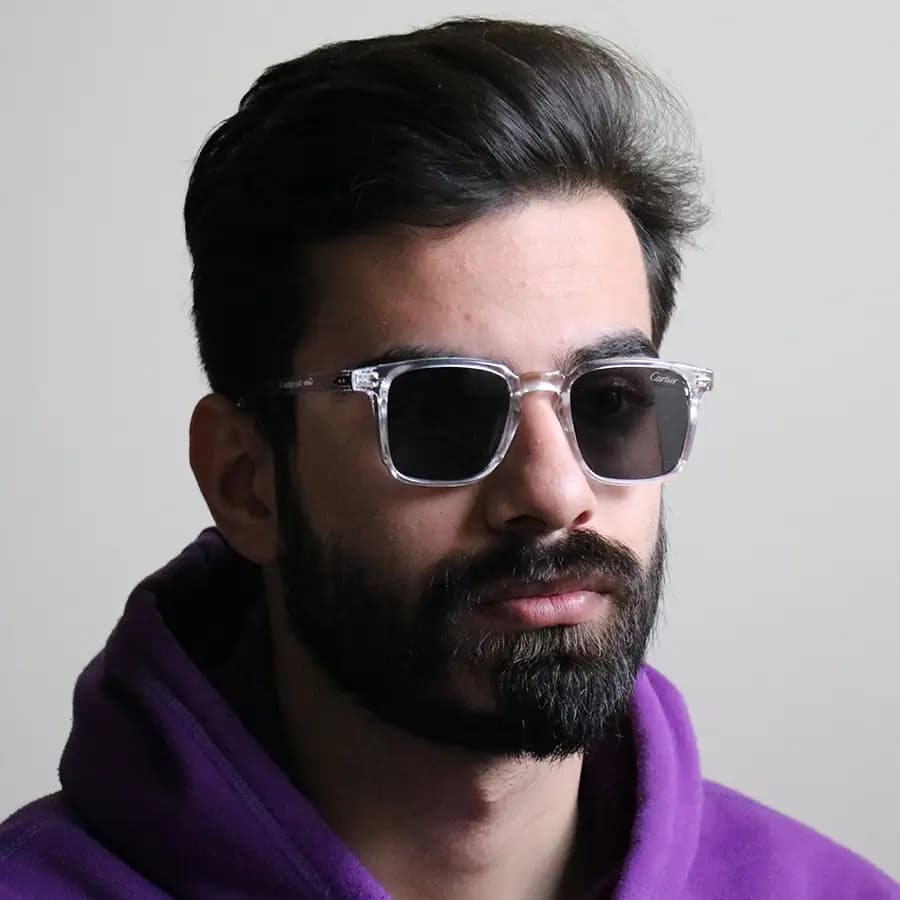 عینک آفتابی Moscot با فریم مربعی شکل، رنگ هاوانا براق، دسته قهوهای مات و عدسی سبز تیره مدل 6019 — تصویر ۲
