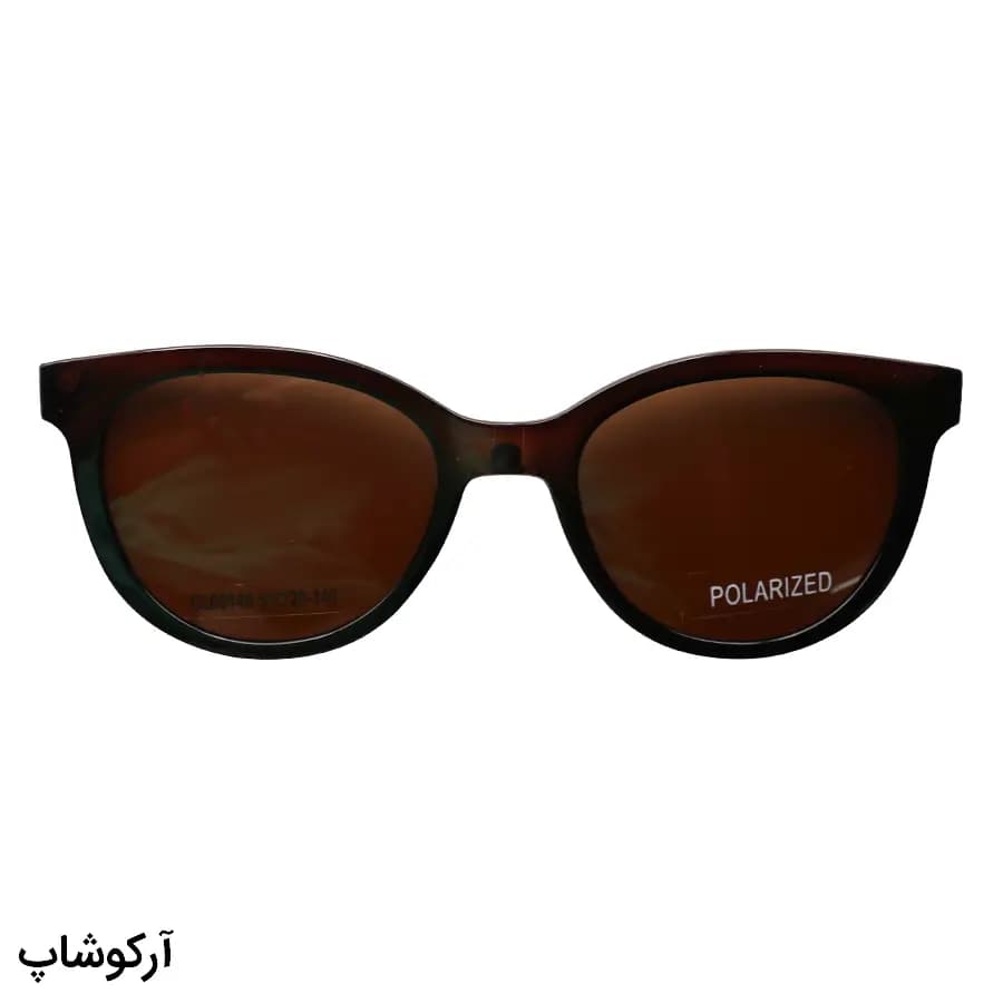 عینک طبی کاوردار Clote با فریم رنگ قهوه‌ای براق، شکل گرد، از جنس استات و دسته سیم‌دار و لولا فنردار مدل CL03148 — تصویر ۸