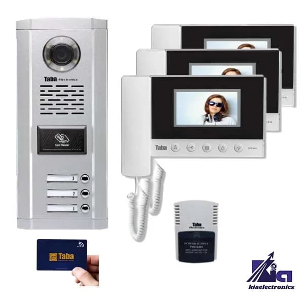 پکیج آیفون تصویری کارتی سه واحدی تابا TVD-5-43 و پنل 1860 CR
