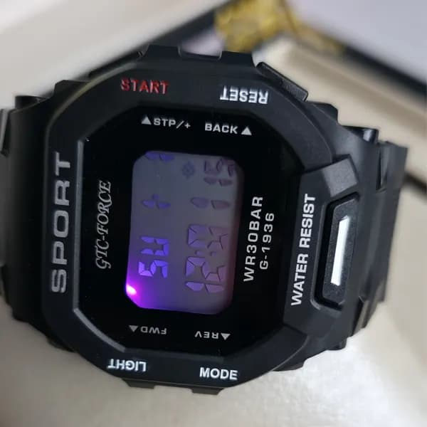 ساعت مچی اسپورت GTC-FORCE دیجیتال مشکی مدل G-1936 (ضدآب ) — تصویر ۹